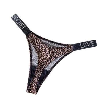Imagem de Calcinha G-string Sexy Com Letras De Strass Para Mulheres, Tamanho S-X