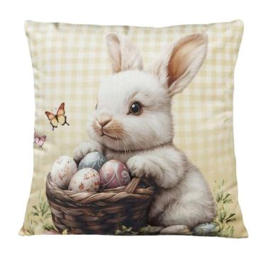 Imagem de Almofada De Páscoa Doçura Coelho C/ Cesta Ovos 499166 40cm