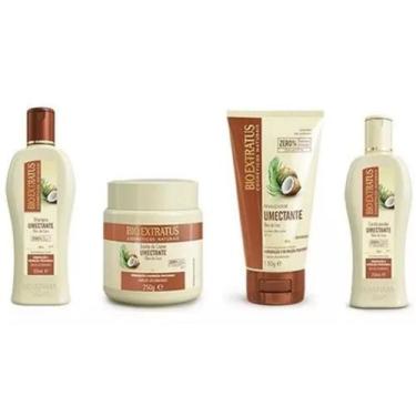 Imagem de Kit 250ml 4 Produtos Umectante Óleo De Coco Bio Extratus