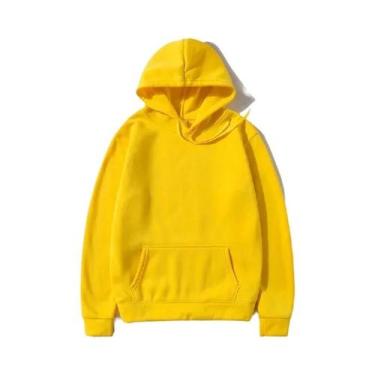 Imagem de Moletons Unissex Com Capuz E Bolso Em Cores Sólidas Para Esportes E La