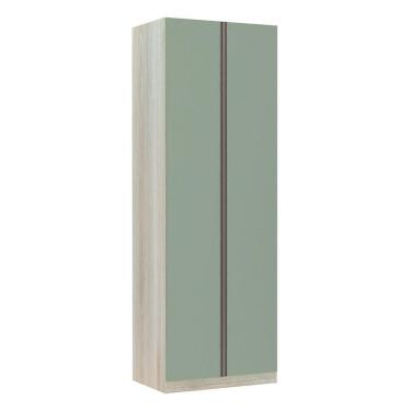 Imagem de Guarda-roupa 2 Portas 80 Cm Legno Crema Com Verde Jade