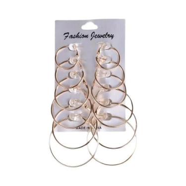 Imagem de Conjunto De Brincos De Argola Femininos Banhados a Prata De Designer, 