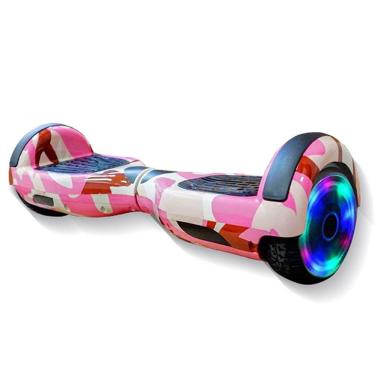 Imagem de Infantil Skate Elétrico Led Rosa Camuflado