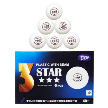 Imagem de Bola Pingue Pongue 3 Estrelas Kit 6 Uni Tenis Mesa Esporte Treino Laze