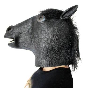 Imagem de Máscara de látex Black Horse para festa à fantasia de carnaval de Hall