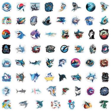 Imagem de Adesivos de vinil à prova d'água Shark, decalques de grafite, 60 unida