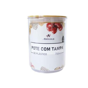 Imagem de Pote hermetico com tampa de plastico 750ml - Amigold