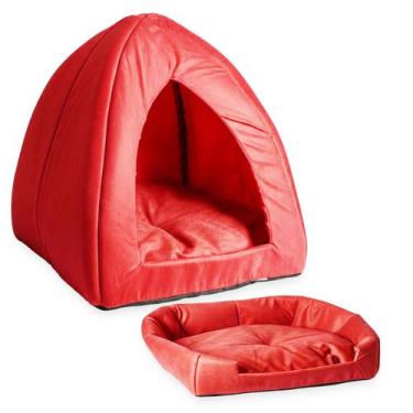 Imagem de Cama Oca Vermelha Cachorro Gato Casinha Grande Lavável Pet - Maxximo P