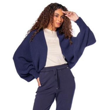 Imagem de Casaco Feminino Biamar Fio Pluma Azul Escuro, Azul escuro, Único