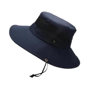 Imagem de Chapéu De Pescador De Poliéster Respirável Para O Verão, Com Aba Larga