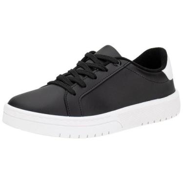 Imagem de Tênis feminino casual moleca 5791100, Preto, Branco, 35
