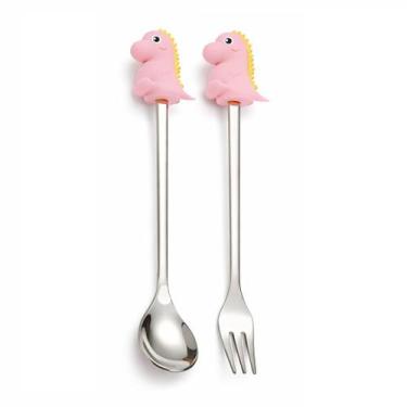 Imagem de Conjunto Talheres de Aço Inox Colher Garfo com Estojo - WARI, Rosa
