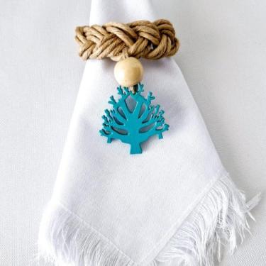 Imagem de Porta Guardanapo Trançado Coral Azul - Decor Madame Blue