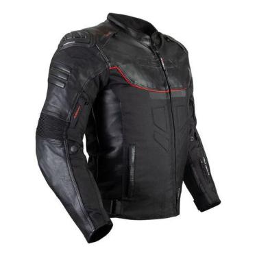 Imagem de Jaqueta Motoqueiro Falcon V2 Texx Motociclista Couro Bovino, Preta e v