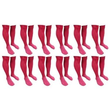 Imagem de Meião De Futebol Delfia Popular Adulto Kit Com 12 Pares, Vermelho