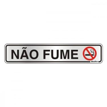 Imagem de Placa Sinalizacao Aluminio 05X25 ''Nao Fume'' 100Ar - SINALIZE