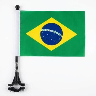 Imagem de Bandeira do Brasil para Moto com Mastro Retrátil 1 Unidade - Senhor Pr