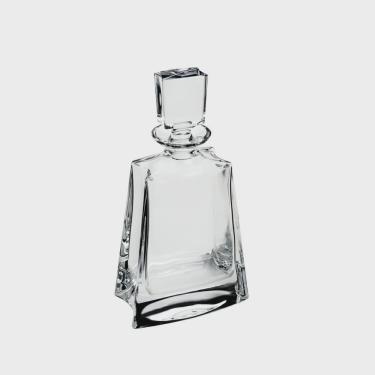 Imagem de Garrafa 700ml para whisky de cristal transparente Kathrene Baixa Bohemia - 35148