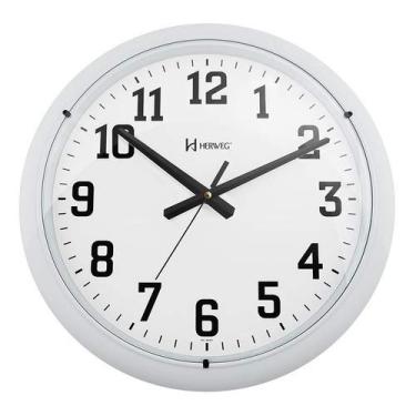 Imagem de Relógio Parede Silencioso Grande Contínuo 40cm Herweg Branco