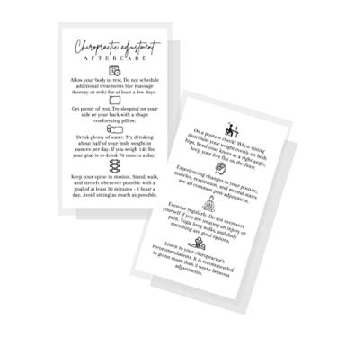 Imagem de Cartões de pós-cuidados com ajuste quiroprático | Pacote com 50 | Cartão de visita de 5 x 8,8 cm | Cartões de cuidados com suculentas | Suprimentos para quiroprática | Design de cartão branco