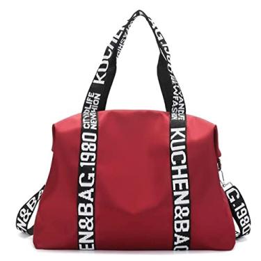 Imagem de Bolsa Mala Feminina Academia Esportiva Viagem Porta T?nis,ideal Para Suas Viagens, Banhos De Piscina, Praia, Clube, Academia, Pr?tica De Esportes e passeios (vermelho)