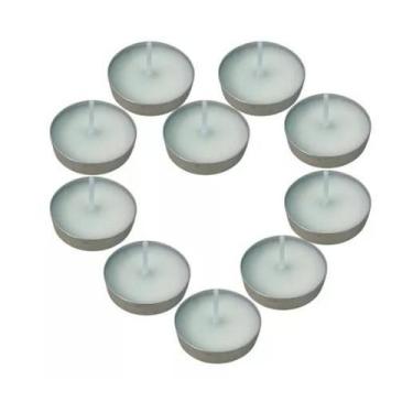 Imagem de Kit mini velas em rechaud para fondue flutuante decorativa branca pequ