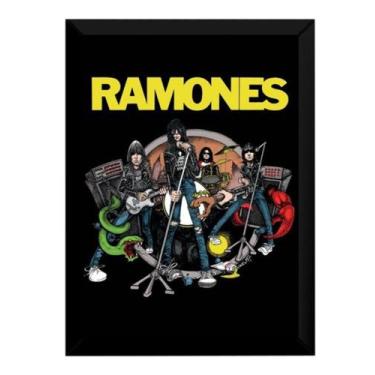 Imagem de Quadro Banda Ramones Punk Rock Arte Poster Moldurado - Fanarte