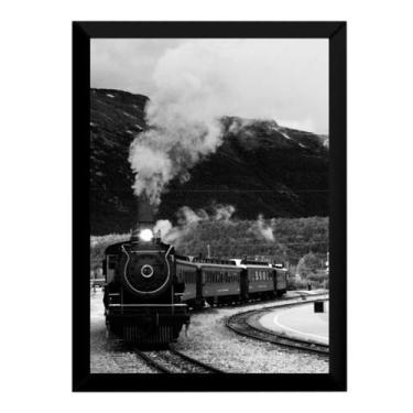 Imagem de Quadro Decorativo Maria Fumaça Retro Trem Locomotiva - Fanarte