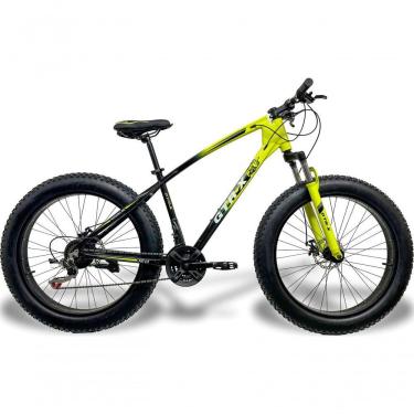 Imagem de Bicicleta Fat Bike Aro 26 Freios Disco Alumínio Shimano Quadro 17 GTR-X Amarelo Preto
