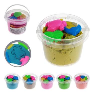 Imagem de 4 Pacote Massa Areia Magica Cinetica 300gr + Forma Modelar - zein