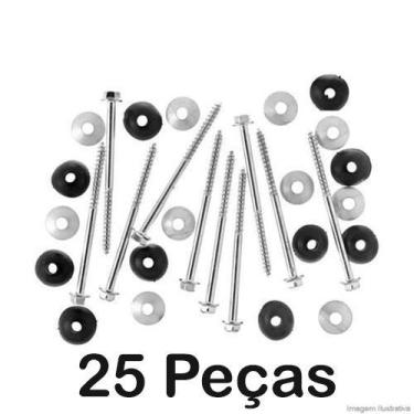 Imagem de 25 peças Parafuso para Telha 5/16 x 110 mm. com Kit Vedação - Sem Marc