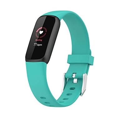 Imagem de Hoopyeecase pulseira de relógio Compatível com Fitbit Luxe Bands ，Suave Silicone Esporte À prova d'água Quick Release Respirável Substituição Pulseiras de relógio Acessórios para mulheres homens