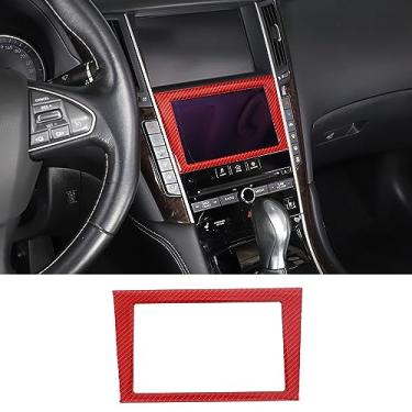 Imagem de Aotumcer Guarnição da moldura da tela de navegação GPS de controle central compatível com Infiniti Q50L 2015-2022, acessórios de interior de carro, capa de acabamento de moldura de tela de navegação