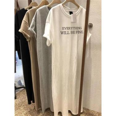 Imagem de Vestido Feminino plus Size De Verão Fino Com Manga Curta, Gola Redonda
