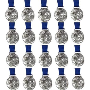 Imagem de Medalha Medasul Honra ao Mérito 35mm Kit Com 20 Unidades, Prata, Único