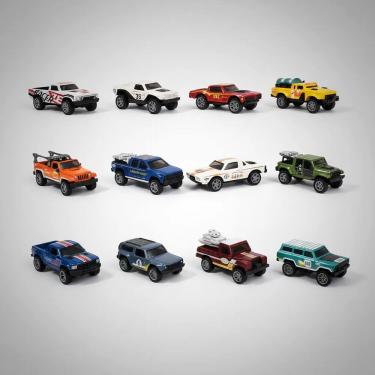 Imagem de Kit 12 Carrinhos Camionete Fricção Pull Back Die Cast Off Road Colecionável