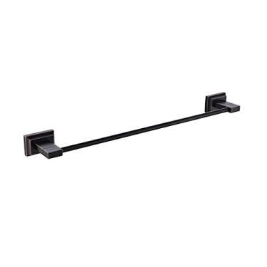 Imagem de Toalheiro de banheiro preto Suporte de toalha de montagem de parede Acessórios de banheiro Suporte de papel higiênico Suporte de escova Placa de sabão Conjunto de copos de vidro, Barra de toalha única