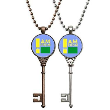 Imagem de OFFbb-USA I Am from Libya Art Deco Presente Fashion Chaveiro Pingente Joias Decoração de Casal
