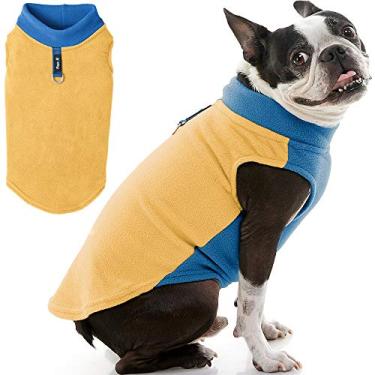 Imagem de Gooby Suéter de lã para cachorro com meio estiramento - mostarda de mel, GG - casaco de lã quente para cachorro com guia de anel D - casaco de suéter para cachorro pequeno de inverno - roupas para cães de clima frio para cães pequenos e meninos
