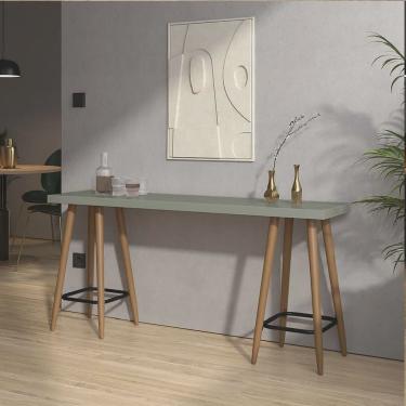 Imagem de Mesa Aparador Buffet Balcão Andy 150 cm Pé Palito Madeira Tampo 100% mdf Verde Oliva -...