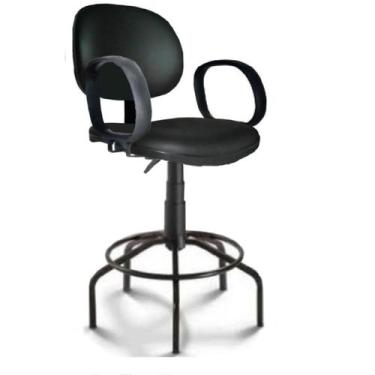 Imagem de Cadeira Caixa Executiva Lisa com Braço Corsa  Aranha MARTIFLEX  Cor Pr