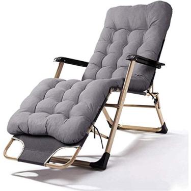 Imagem de Poltrona reclinável reclinável para jardim, balanço, espreguiçadeira, cadeira reclinável, com encosto de cabeça, acampamento, turismo, marrom