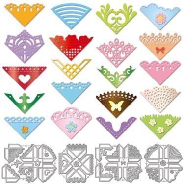 Imagem de GLOBLELAND Matrizes de corte de cantos de livros para fazer cartões, flores, molduras, recortes, borboletas, bordas, matrizes de metal para scrapbook faça você mesmo, álbum de fotos em relevo