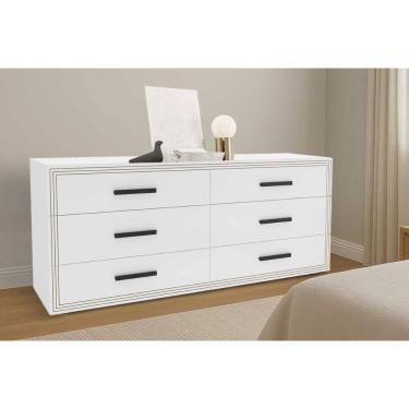 Imagem de Cômoda Juvenil Valência C- 6 Gavetas Branco - Politorno