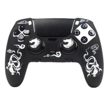 Imagem de RALAN Capas de controle de silicone Dragon com aderência de 2 polegares compatíveis com PS5 Dualsense Edge Controller Play Station 5 Acessórios, capa antiderrapante à prova de suor