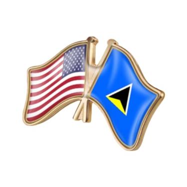 Imagem de QTAOEIONG Bandeiras dos Estados Unidos, EUA, América, EUA e muitos outros países, broche de liga de amizade com cruz, 1.3x0.9inch/32x23mm, Metal, Sem Pedra Preciosa