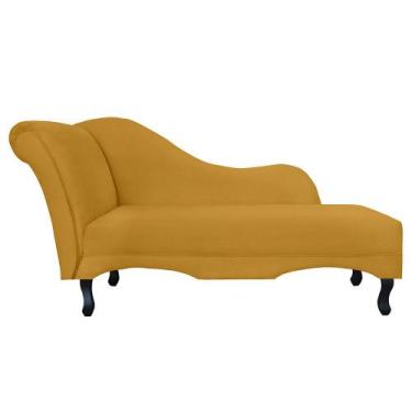 Imagem de Recamier Namoradeira Divã Lado Direito Olivia Suede Mostarda - DS Esto