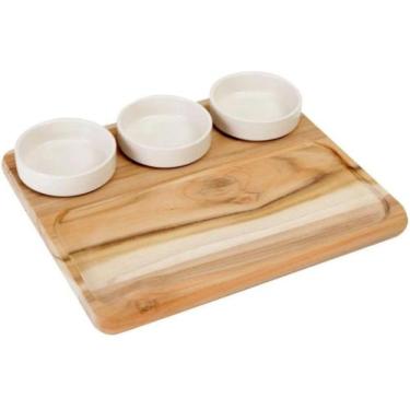 Imagem de Petisqueira Tábua De Churrasco C/3 Potes P Molho Tramontina - Members 