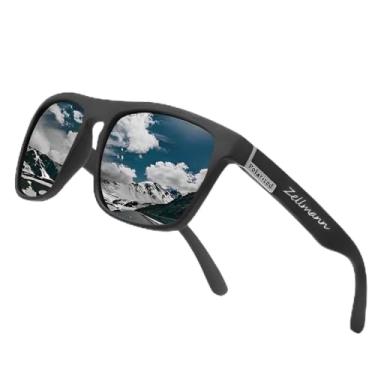 Imagem de Óculos de Sol Polarizado Masculino Quadrado Moderno Preto com Proteção UV400 Moda e Esporte