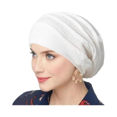 Imagem de Turbante Hijab Feminino Liso Com Efeito Amassado, Lenço Macio E Elásti